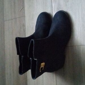 Custom walk memory foam Blue Suede boots New WOut Tags Size 9